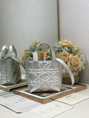 DIOR 26S TOUJOURS BAG 18 IN SILVER CALFSKIN