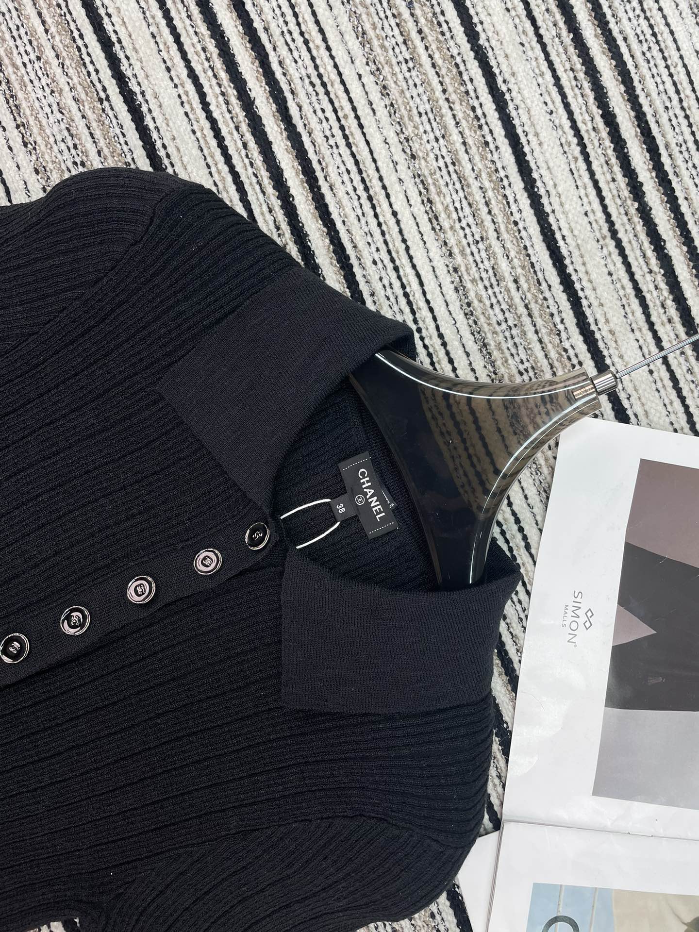 CHANEL 26S SHORT-SLEEVE POLO KNIT TOP 912