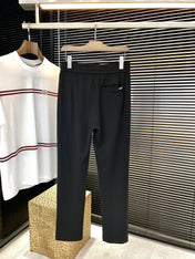 LORO PIANA DRAWSTRING JOGGER PANTS IN BLACK COTTON