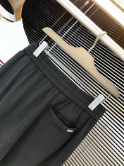 LORO PIANA DRAWSTRING JOGGER PANTS IN BLACK COTTON