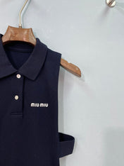 MIUMIU 26S SLEEVELESS POLO TOP STYLE 1087