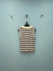 VALENTINO 26S KNIT ZIP-UP POLO TOP 431
