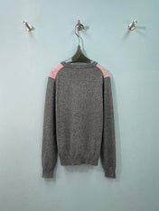 PRADA 26S V-NECK ARGYLE KNIT SWEATER 1077