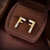 F FIRST EARRINGS GOLD DIAMOND