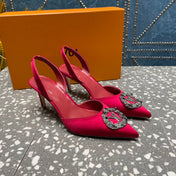 LV MET SLINGBACK PUMP RED