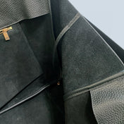 LE 5 À 7 BEA IN GRAINED LEATHER BLACK