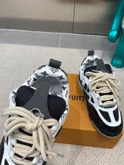 LV SKATE SNEAKER BLACK MIX WHITE COWHIDE