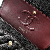 FLAP BAG 25 IN BLACK CAVIAR LEATHER GOLD HARDWARE