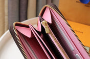 ZIPPY WALLET 19 CM IN BROWN MONOGRAM CALFSKIN WITH COLORFUL STICKER