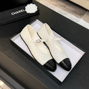 MARY JANE IN WHITE QUILTED LAMSKIN