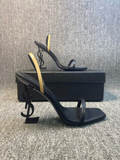 OPAQUE HIGH HEELS IN BLACK CALFSKIN