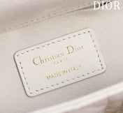 SMALL LADY D-JOY 22 WHITE LAMBSKIN GOLD HARDWARE