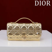 CD BAG 21 IN GOLD CALFSKIN WITH GOLD HARDWARE