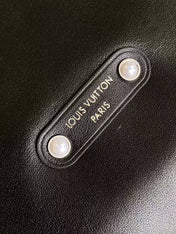 LV SHOULDER BAG 48 IN BLACK CALFSKIN EMBOSSED STRAP