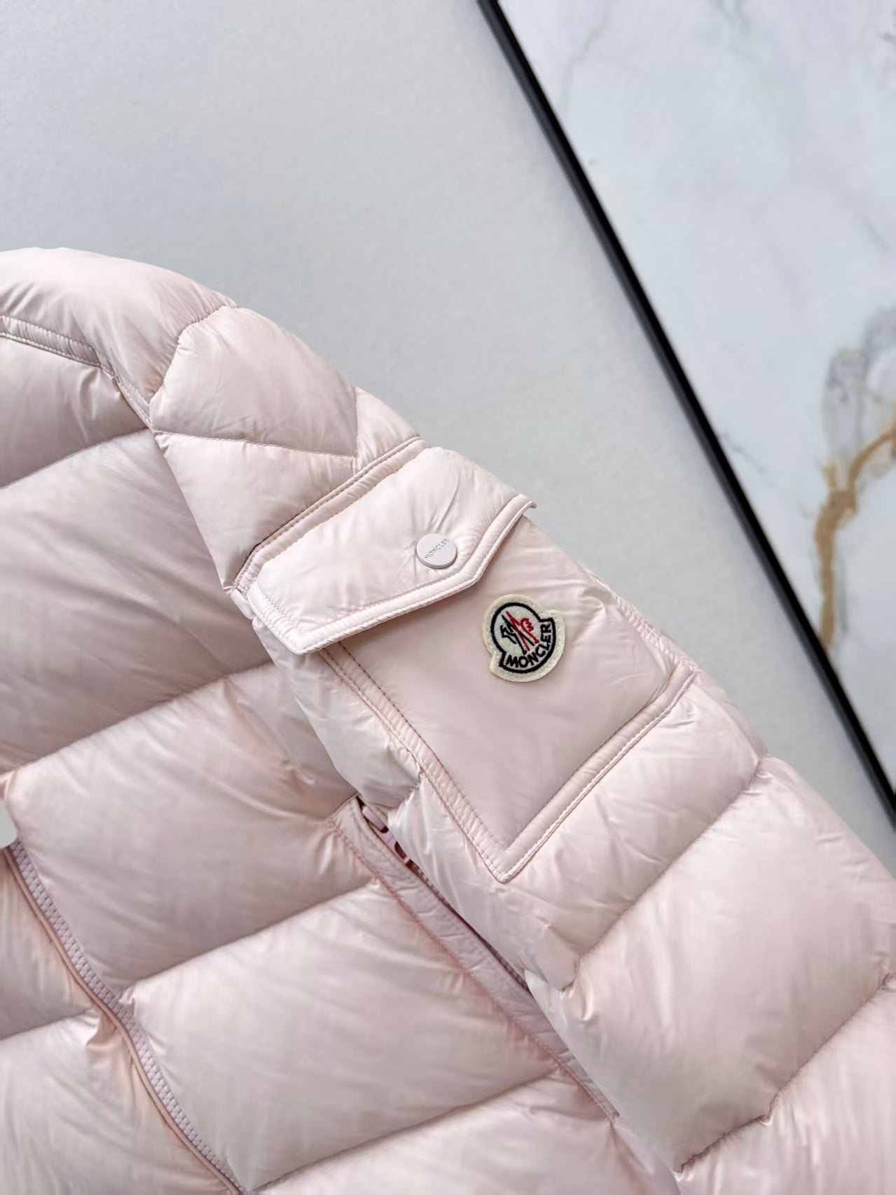 MONCLER PUFFER JACKET IN LIGHT PINK