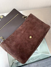 CHANEL 26 CLASSIC FLAP IN BROWN SUEDE 30726