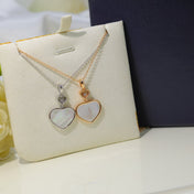 HAPPY HEART WHITE MOP NECKLACE SILVER DIAMOND 01