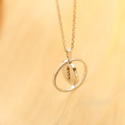 LUCKY MOVE MM SILVER DIAMOND NECKLACE