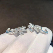 RUBAN SILVER DIAMOND EARRINGS