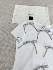 CC 25 Bow Knitted T-shirt Cotton
