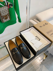 GG LOAFERS MULES BLACK BROWN SOLE