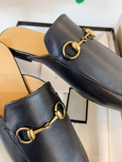 GG SLIPPER MULES BLACK