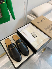 GG SLIPPER MULES BLACK