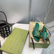 GG SANDALS HIGH-HEELED GREEN