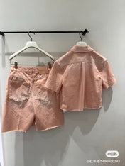 Loewe Denim Set Cotton Rough Peach