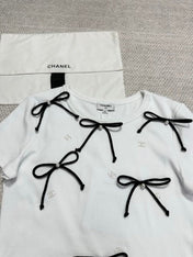 CC 25 Bow Knitted T-shirt Cotton