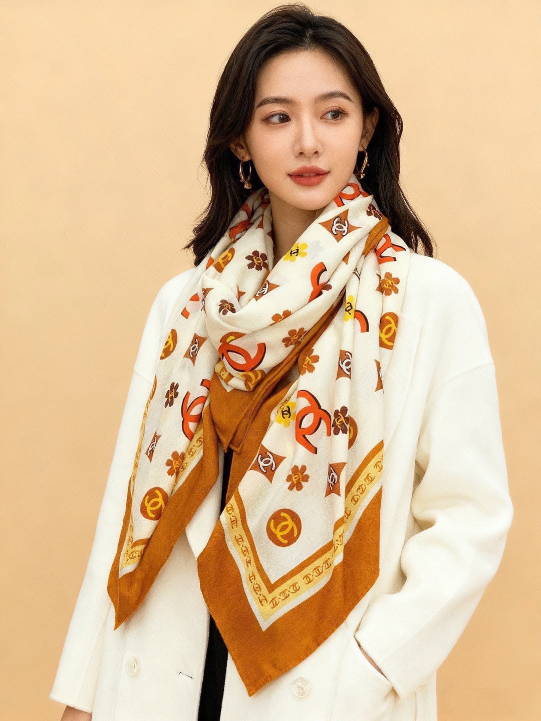 CHANEL 26S SCARF 140 IN CASHMERE AND SILK 306121