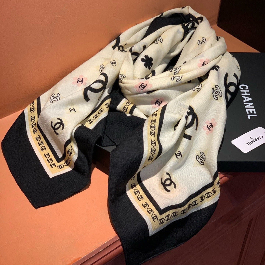 CHANEL 26S SCARF 140 IN CASHMERE AND SILK 306122
