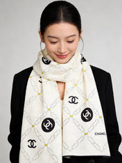 CHANEL 26S SCARF 135 IN CASHMERE AND SILK 306127