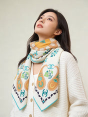 CHANEL 26S SCARF 135 IN CASHMERE AND SILK 306128
