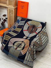 HERMES 26S PRINTED SQUARE SCARF 140 IN CASHMERE AND SILK 309320