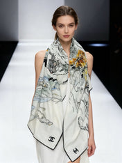 CHANEL 26S SCARF 135 IN CASHMERE AND SILK 309324