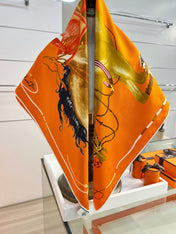 HERMES 26S PRINTED SQUARE SCARF 88 IN SILK 309923