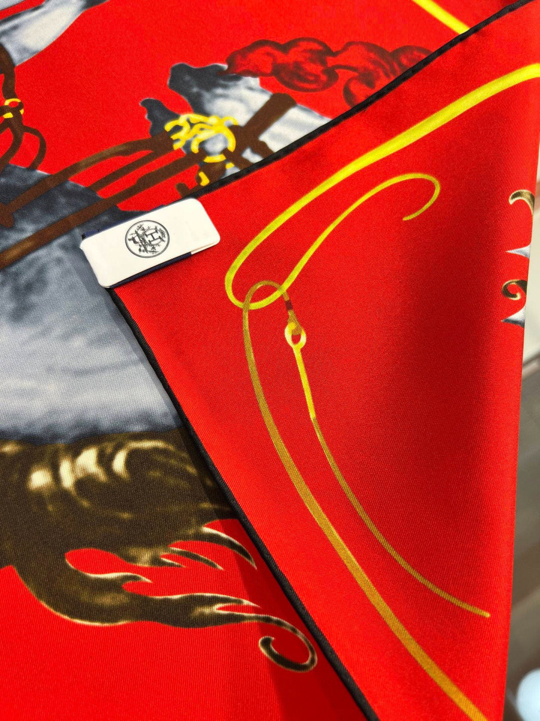 HERMES 26S PRINTED SQUARE SCARF 88 IN SILK 309926
