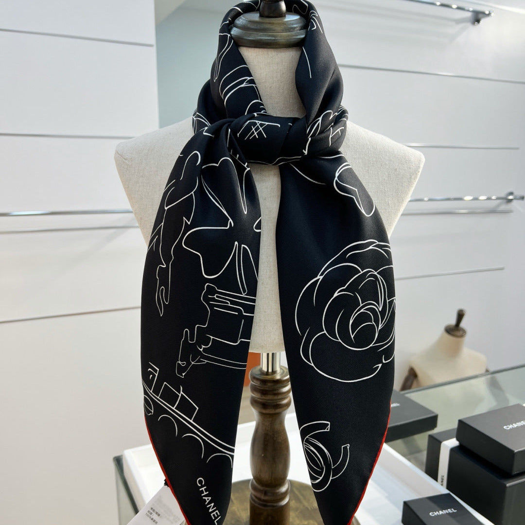 CHANEL 26S SCARF 90 IN SILK 309929