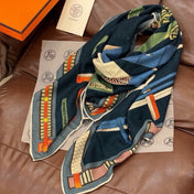 HERMES 26S PRINTED SQUARE SCARF 140 IN SILK 311926