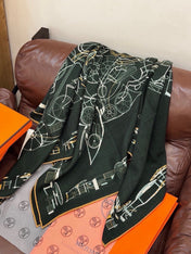 HERMES 26S PRINTED SQUARE SCARF 140 IN SILK 311928