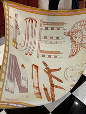 HERMES 26S PRINTED SQUARE SCARF 140 IN SILK 311955