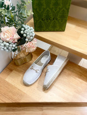 WOMEN'S ESPADRILLE WITH HORSEBIT IN WHITE CANVAS