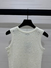 CHANEL SLEEVELESS OPEN-KNIT VEST 274858