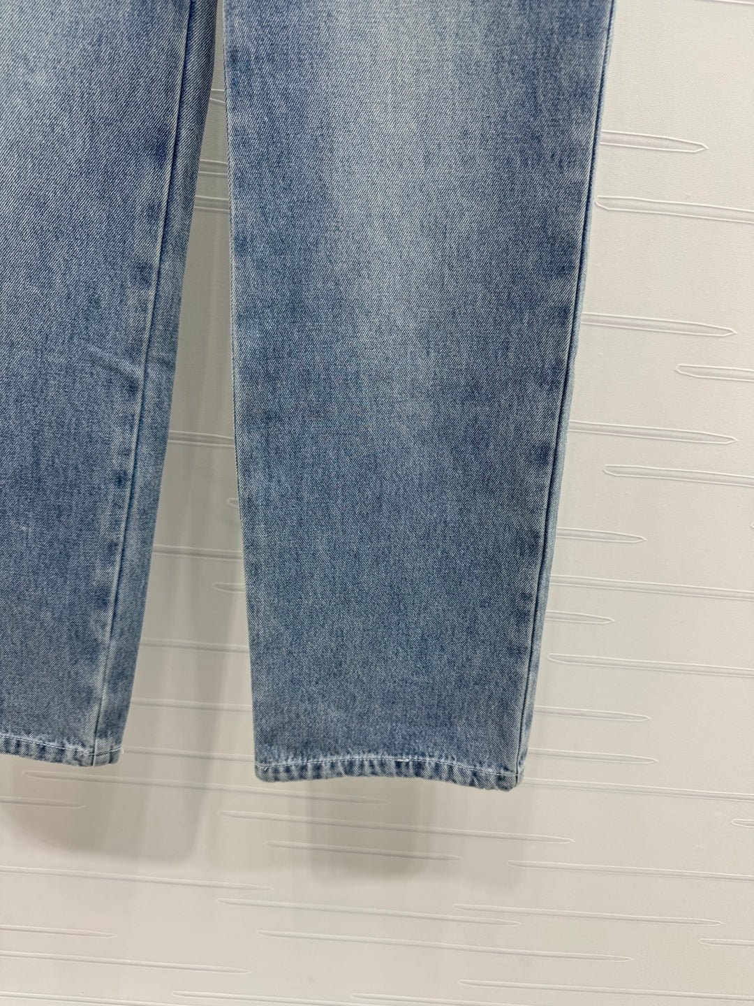 CHANEL HIGH-WAIST STRAIGHT-LEG DENIM PANTS