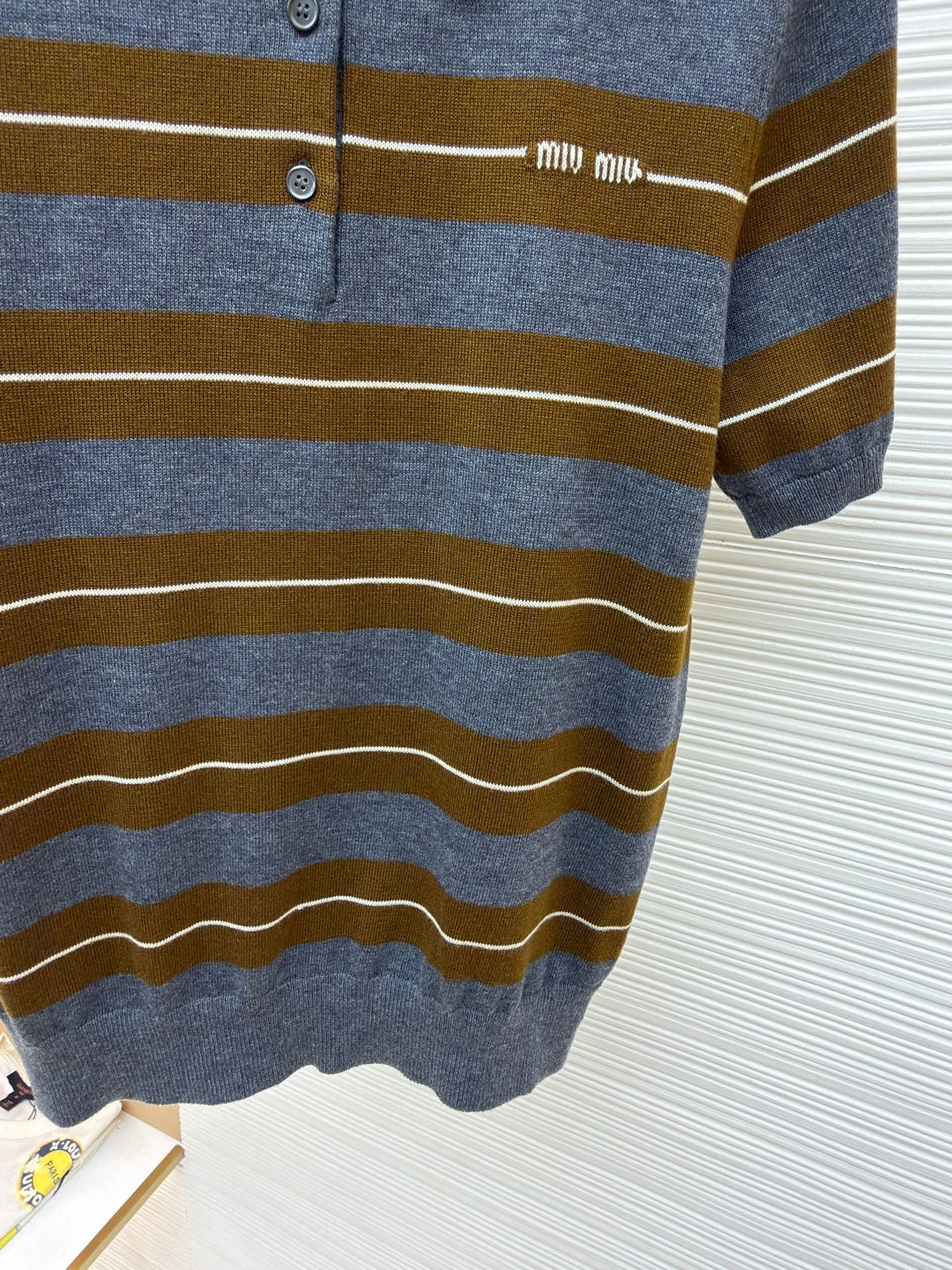 MIUMIU 26S SHORT-SLEEVED KNIT POLO SHIRT STYLE 1090