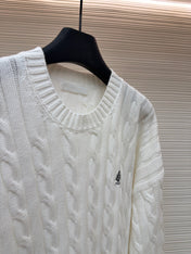 PRADA 26S CABLE-KNIT CREWNECK SWEATER 1091