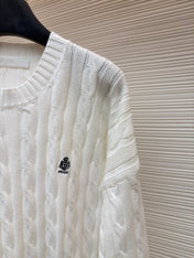 PRADA 26S CABLE-KNIT CREWNECK SWEATER 1091