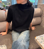 PRADA 25S SHORT-SLEEVE TURTLENECK SWEATER 430