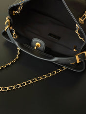 CHANEL 25S HOBO BAG 36 IN BLACK LAMBSKIN WITH GOLD HARDWARE